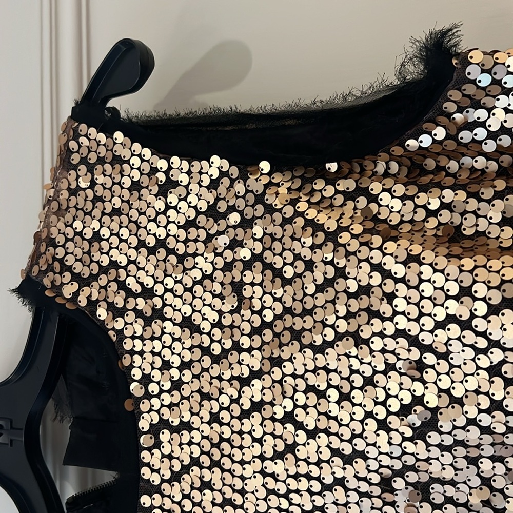 Festive gold metallic dress by Nanette Lenore. Like new.